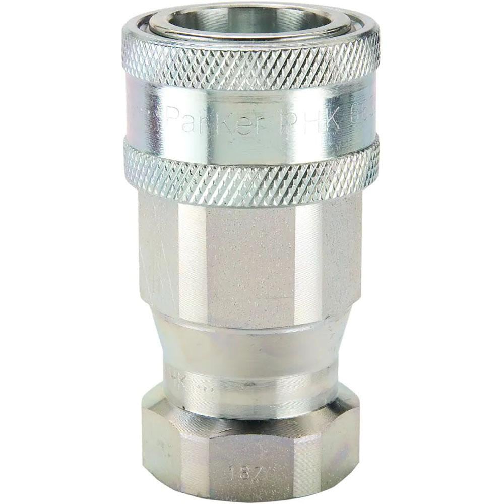 Parker 1719720 Hydraulic Hose Female O-Ring Boss Coupler: 3/8", 9/16-18, 4,000 psi Image