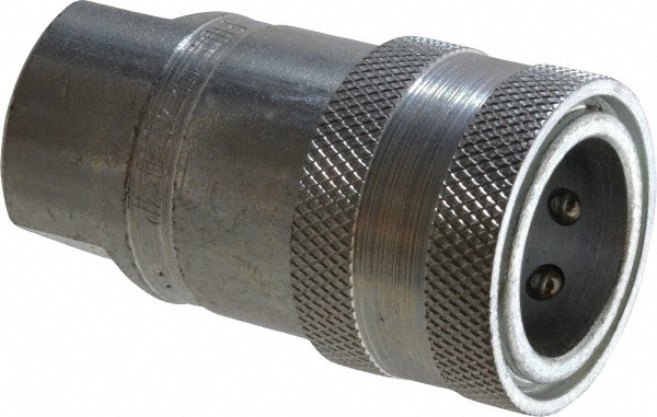 Hydraulic Hose Poppet Female Pipe Thread Coupler: Hose Size 3/8", 3/8" Thread, 3,000 psi - Steel, NPTF, Threaded