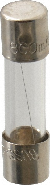 Mini Fuse: Fast-Acting, 0.80 A - 20 mm OAL, 5.00 mm Dia, 10000 at 125V & 35 at 250V A Rating, Glass