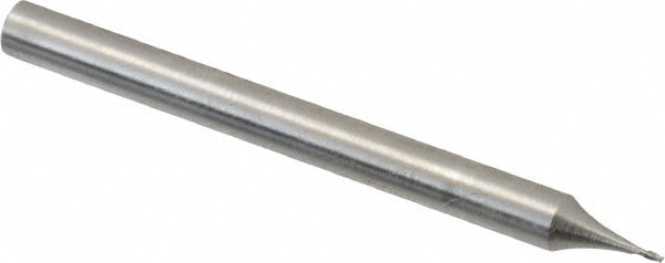 Value Collection 856-.020 Square End Mill: 1/64 Dia, 1/32 LOC, 1/8 Shank Dia, 1-1/2 OAL, 2 Flutes, High Speed Steel Image