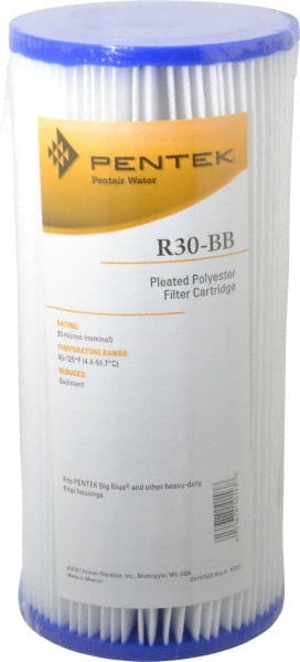 Pentair 155101-43 Plumbing Cartridge Filter: 4-1/2" OD, 9-3/4" Long, 30 micron, Non-Woven Polyester 