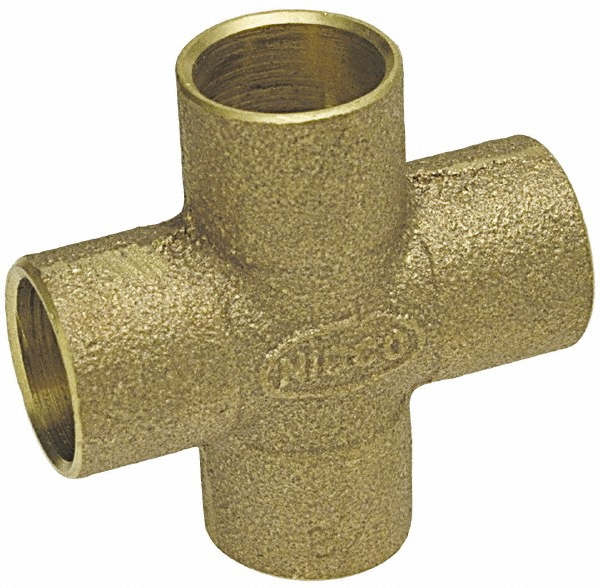 Cast Copper Pipe Cross: 2" Fitting, C x C x C, Pressure Fitting - C x C x C x C, Pressure Fitting