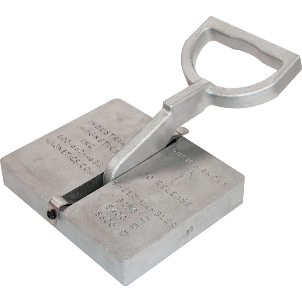 Magnetic Lifter: 600 lb Capacity - 1-3/8" High x 7-1/4" Wide, Multi-Pole, For Use with Flats