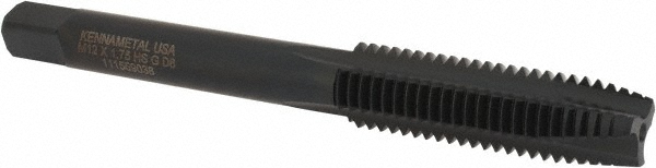 Kennametal 2811246 Extension Tap: M12 x 1.75, 3 Flutes, D6, Oxide Finish, High Speed Steel, Spiral Point Image