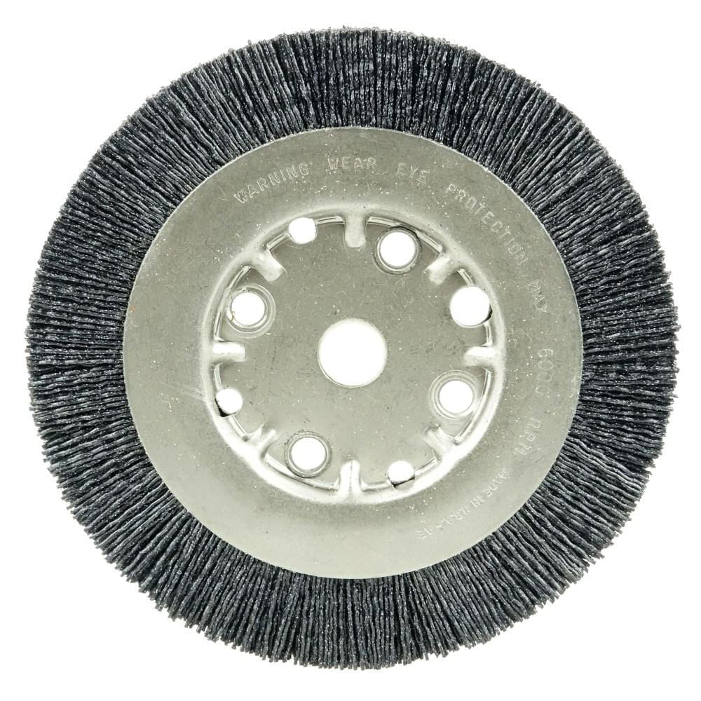 Wheel Brush: 6" Wheel Dia, 5/8" Face Width, Crimped