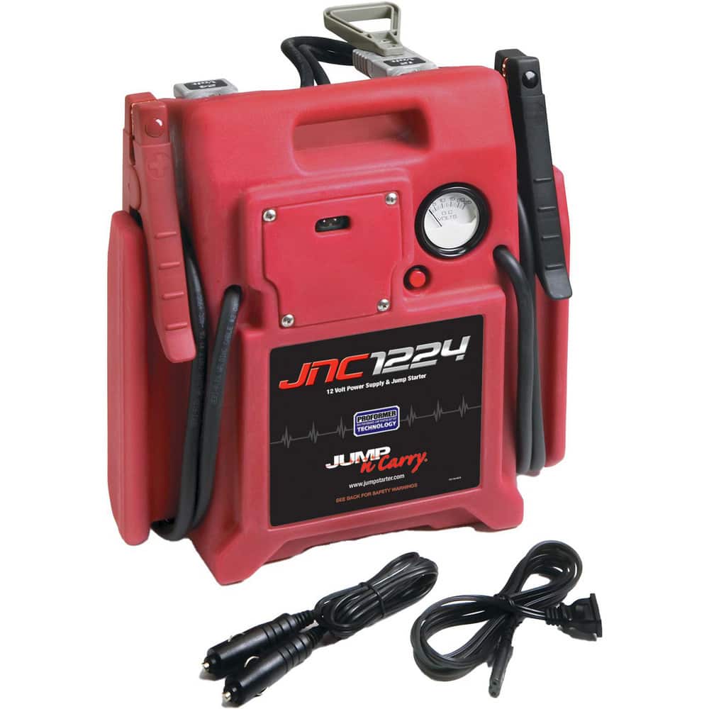 Jump-N-Carry JNC1224 Automotive Battery Chargers & Jump Starters; Jump Starter Type: Battery Jump Starter; Amperage Rating: 1700; 3400; Starter Amperage: 1700; DC Output: 13 V; Overall Width: 15; Overall Height: 18.5 in; Overall Depth: 16.625 in; Cable Gauge: 2; Cable Length: 