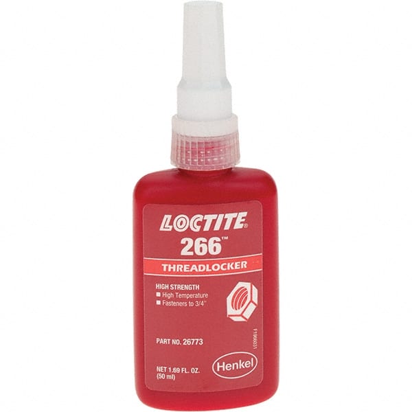 LOCTITE 232329 Threadlocker: Red, 50 mL, Bottle 
