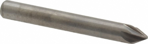 M.A. Ford® Countersink: 3/16" Head Dia, 60 deg Included Angle, 6 Flute, Solid Carbide, Right Hand Cut - 3/16" Shank Dia, 1-1/2" OAL, Bright/Uncoated