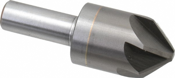 Countersink: 1" Head Dia, 90.00 deg Included Angle, 6 Flute, Solid Carbide, Right Hand Cut - 1/2" Shank Dia, 2-3/4" OAL, Bright/Uncoated Finish