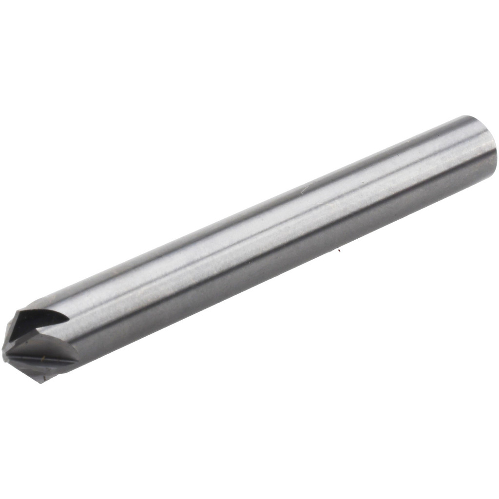 M.A. Ford® Countersink: 1/4" Head Dia, 100 deg Included Angle, 6 Flute, Solid Carbide, Right Hand Cut - 1/4" Shank Dia, 2" OAL, Bright/Uncoated Finish