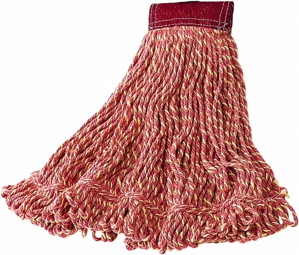 Red Rag Mops Rubbermaid - Wet Mop Loop: Side Loading, Medium, Red Mop, Blended Fiber ...
