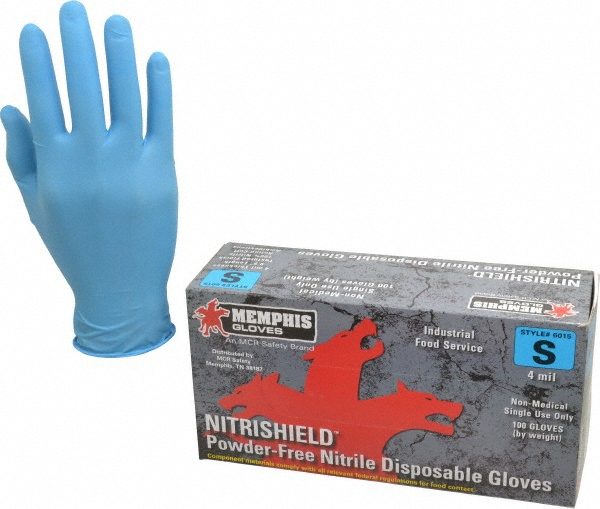Size S, 4 mil, Industrial Grade, Powder Free Nitrile Disposable Gloves