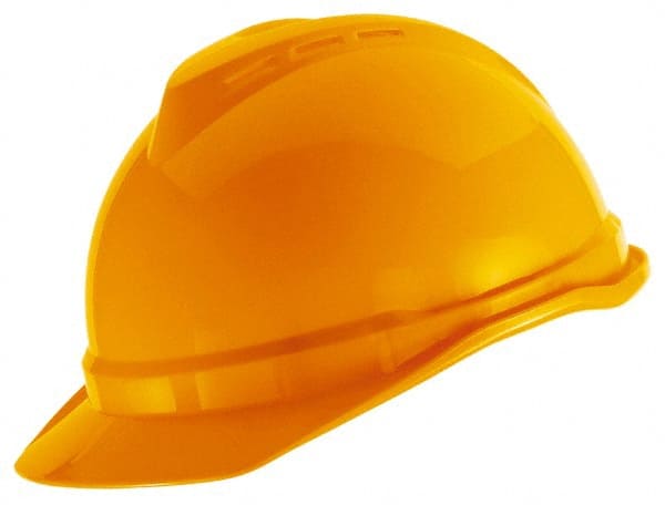 MSA 488146 Hard Hat: Impact Resistant, V-Gard Slotted Cap, Type 1, Class E, 4-Point Suspension 