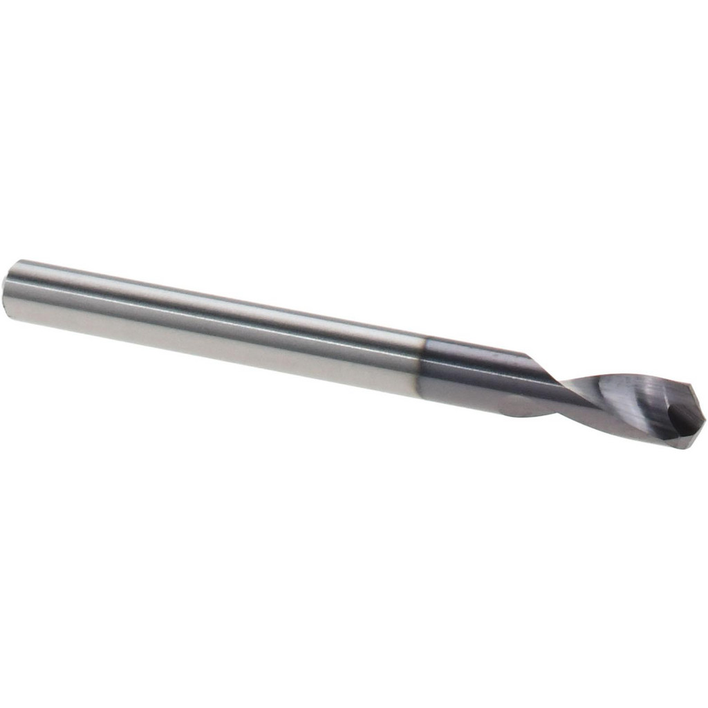 Harvey Tool Spotting Drill: 1/8" Dia, 120 deg, 1-1/2" OAL, Solid Carbide - 3/8" Flute Length, 1/8" Shank Dia, AlTiN Finish, Right Hand Cut