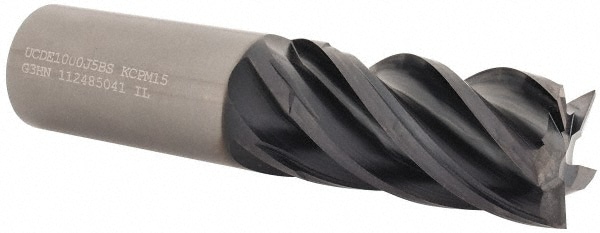 Kennametal 4048705 Square End Mill: 1 Dia, 1-3/4 LOC, 1 Shank Dia, 4-1/2 OAL, 5 Flutes, Solid Carbide Image