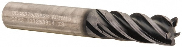 Kennametal 4048719 Corner Radius End Mill: 3/8" Dia, 7/8" LOC, 0.03" Radius, 5 Flutes, Solid Carbide Image