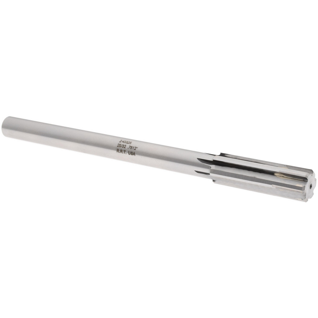 Made in USA 240025 Chucking Reamer: 25/32" Dia, 9-1/2" OAL, 2-1/2" Flute Length, Straight Shank, Solid Carbide Image