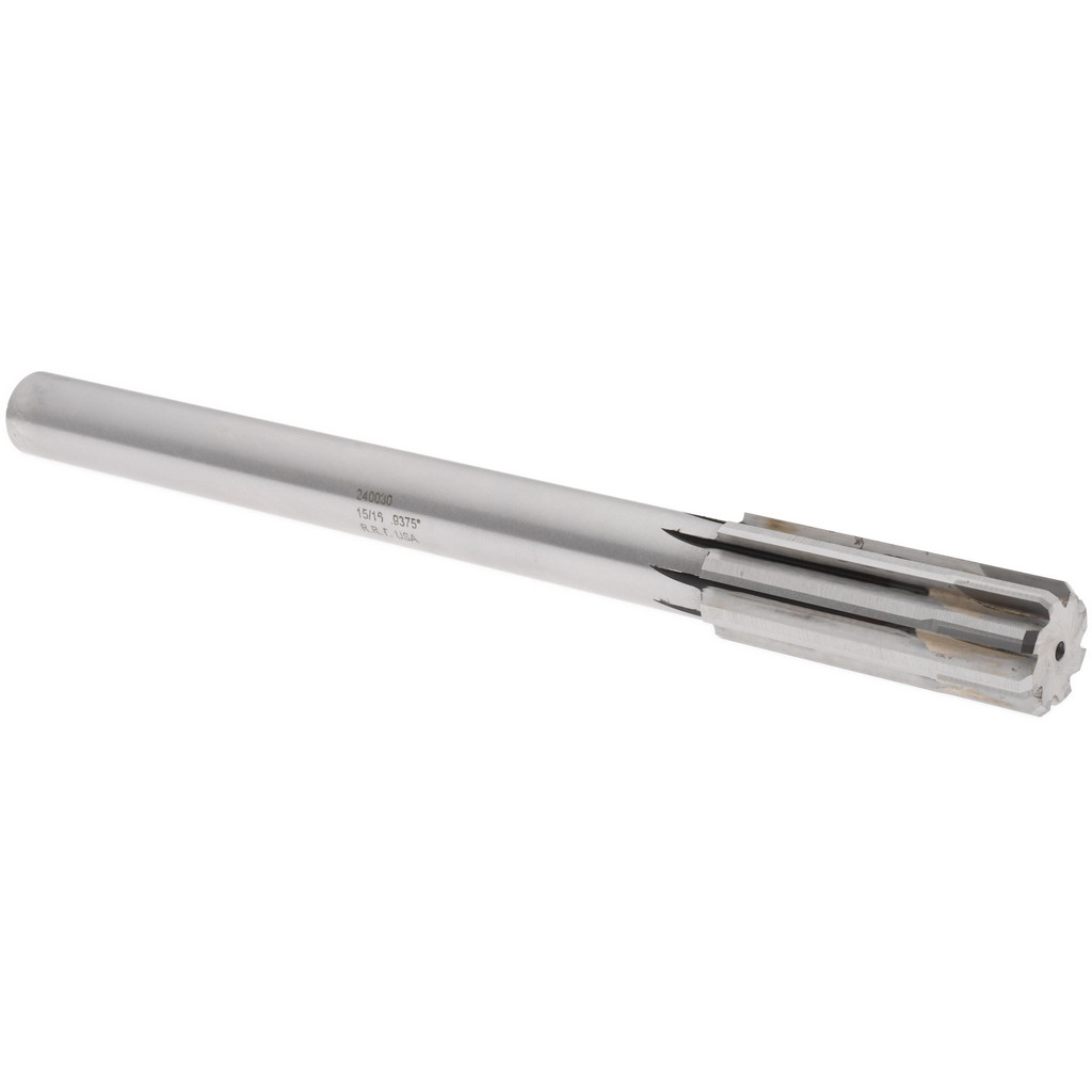 Made in USA 240030 Chucking Reamer: 15/16" Dia, 10" OAL, 2-5/8" Flute Length, Straight Shank, Solid Carbide Image