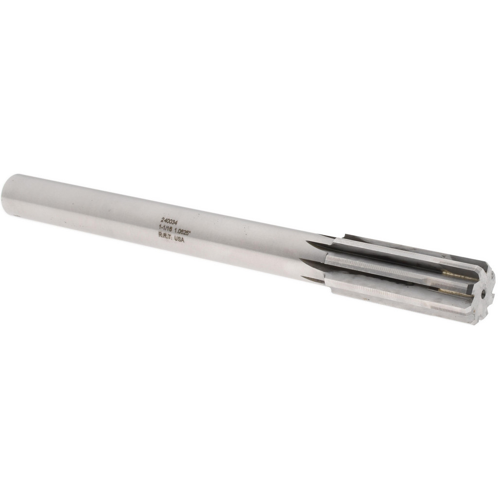 Made in USA 240034 Chucking Reamer: 1-1/16" Dia, 10-1/2" OAL, 2-3/4" Flute Length, Straight Shank, Solid Carbide Image