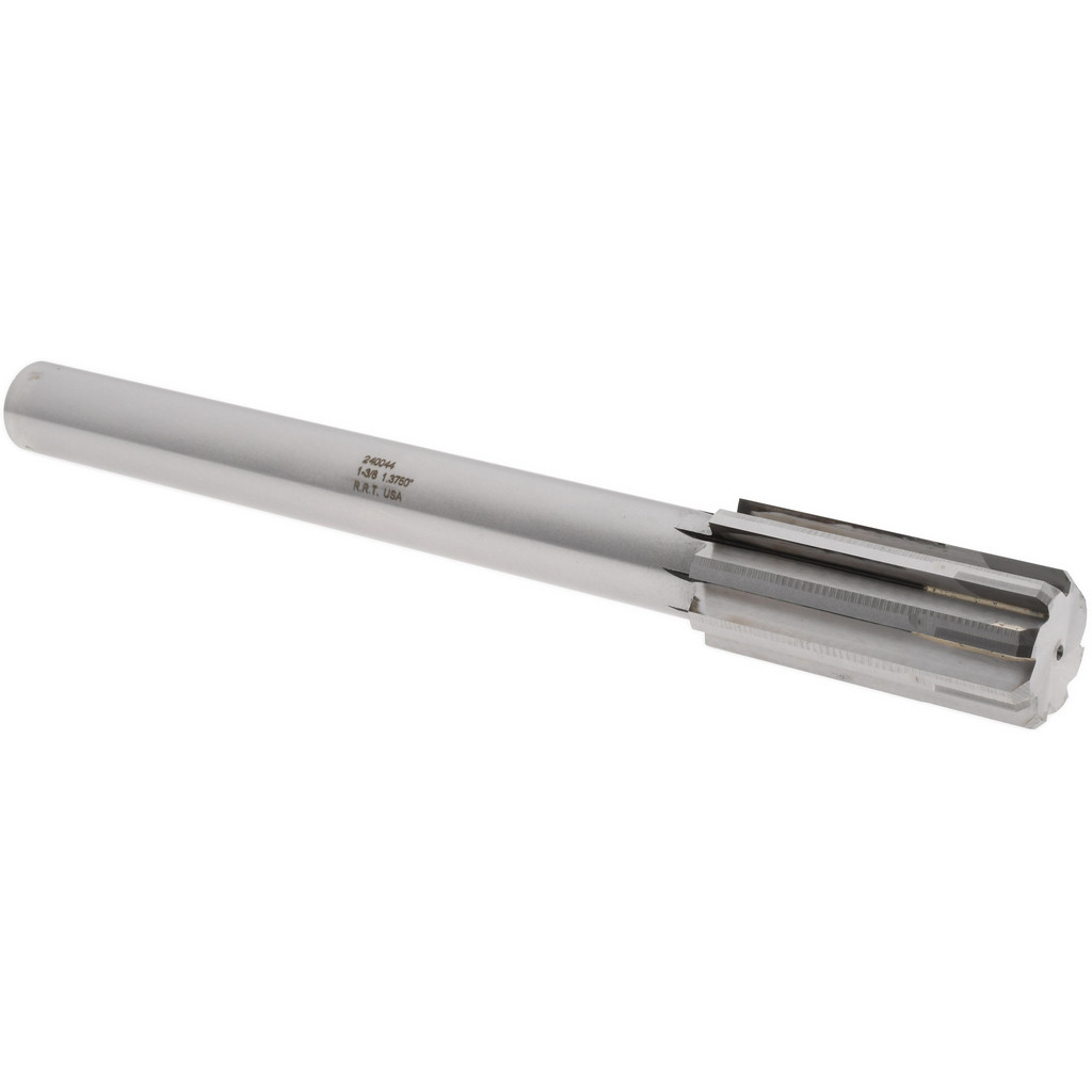 Made in USA 240044 Chucking Reamer: 1-3/8" Dia, 12" OAL, 3-1/4" Flute Length, Straight Shank, Solid Carbide Image