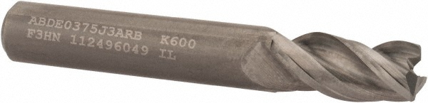 Kennametal 3660402 Square End Mill: 1/4 Dia, 1/2 LOC, 1/4 Shank Dia, 2-1/2 OAL, 3 Flutes, Solid Carbide Image
