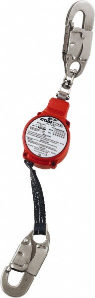 Self-Retracting Lifeline: 310 lb Capacity, Steel Locking Snap Hook & Swivel Shackle