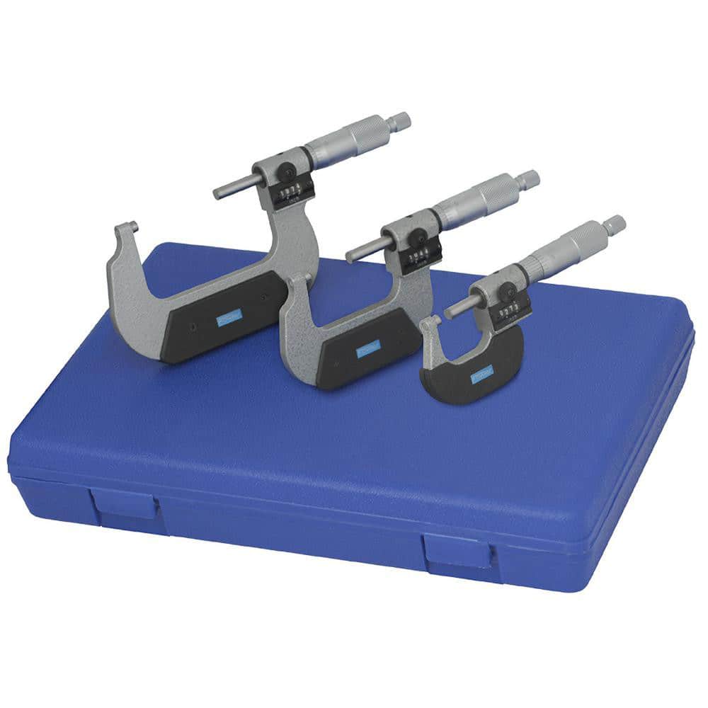 FOWLER 52-224-104 Mechanical Outside Micrometer Set: 0 to 4" Measurement 