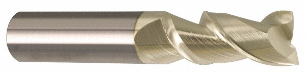 Accupro High Performance Milling Square End Mill: 1" Dia, 1-1/4" LOC - 4" OAL, 1" Shank Dia, ZrN Finish, Single End, Accupro High Performance Milling