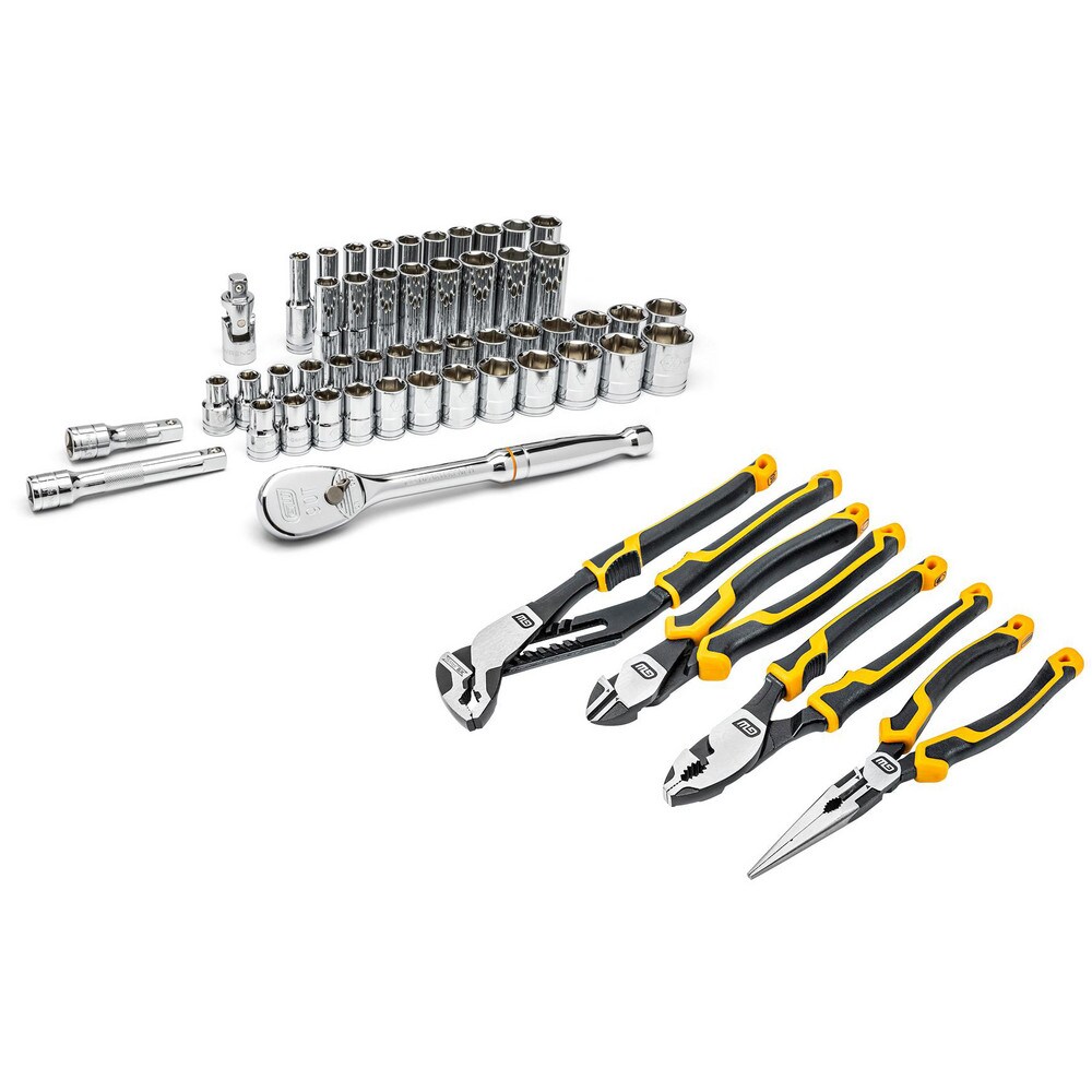 GEARWRENCH Deep Standard Socket Set 53 Pc 7 16 To 1 1 8 Socket 