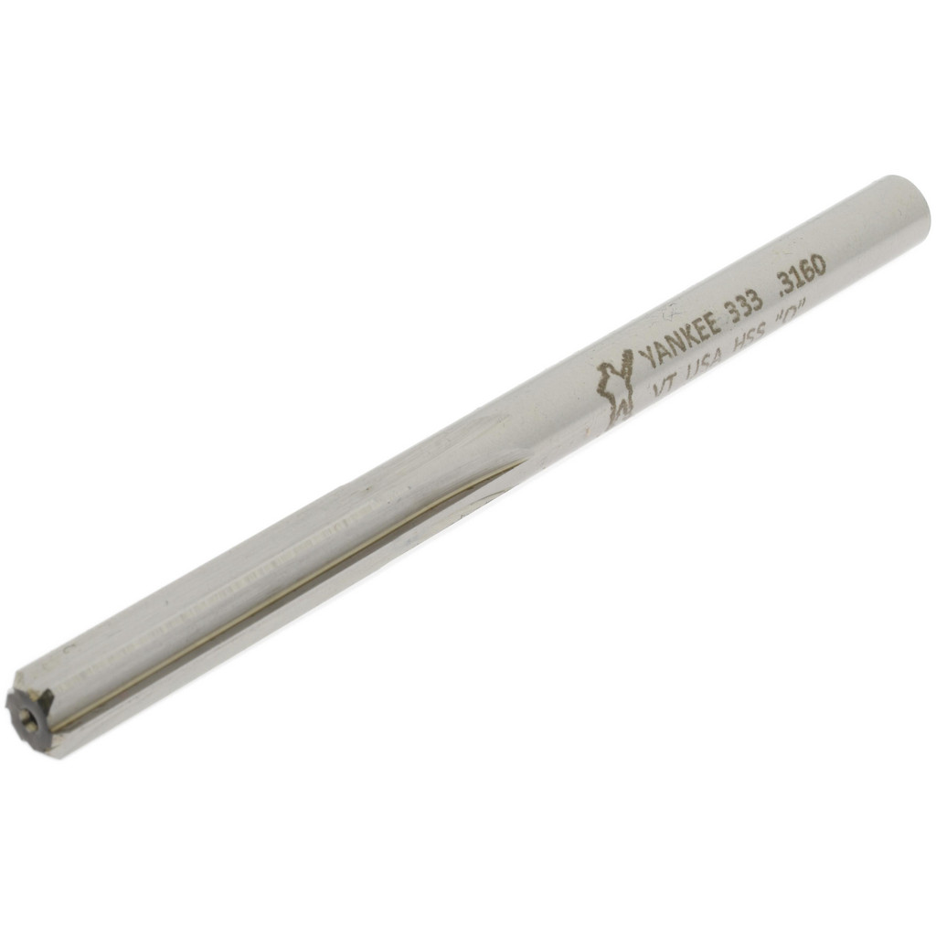 Made in USA 333-0.4844 Chucking Reamer: 31/64" Dia, 5-7/8" OAL, 2" Flute Length, Straight Shank, High Speed Steel Image