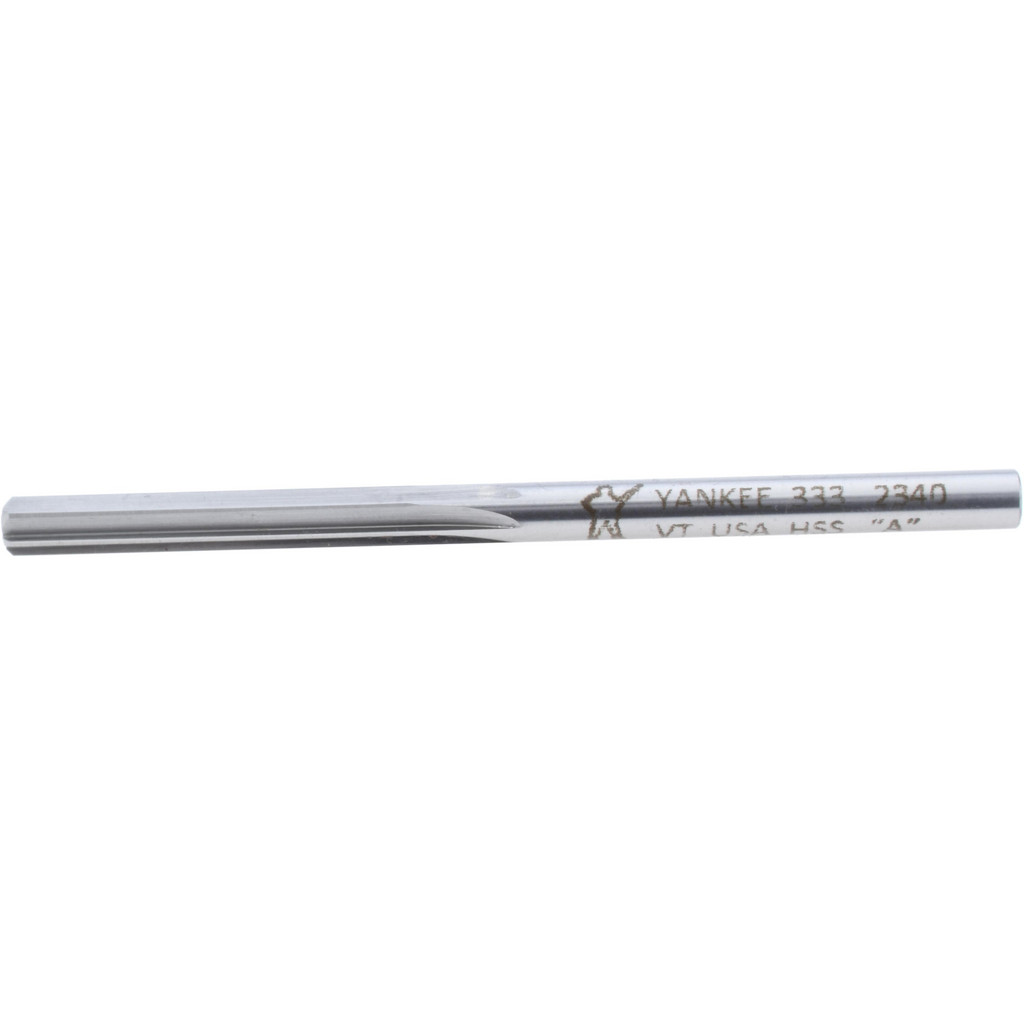 Made in USA 333-0.2340 Chucking Reamer: 0.234" Dia, 3-7/8" OAL, 1-1/2" Flute Length, Straight Shank, High Speed Steel Image