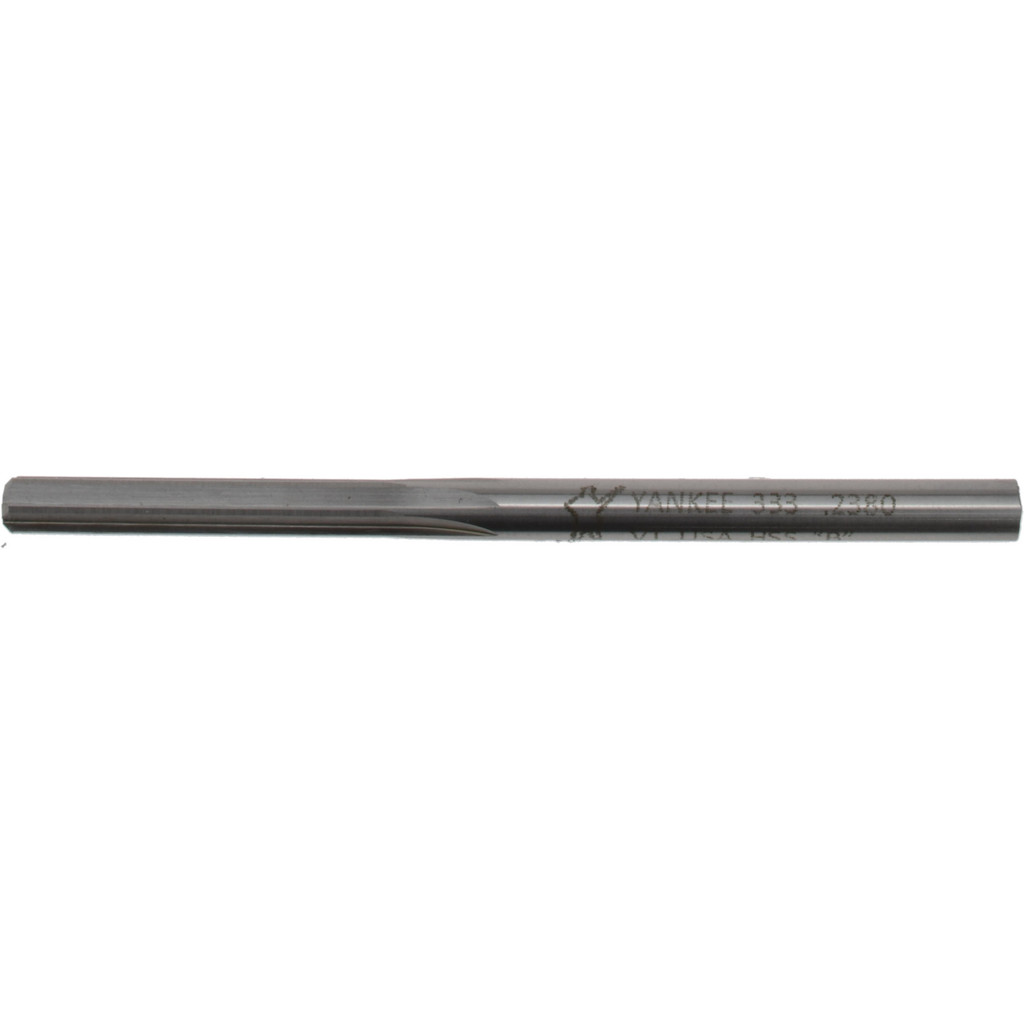 Made in USA 333-0.2380 Chucking Reamer: 0.238" Dia, 4" OAL, 1-1/2" Flute Length, Straight Shank, High Speed Steel Image