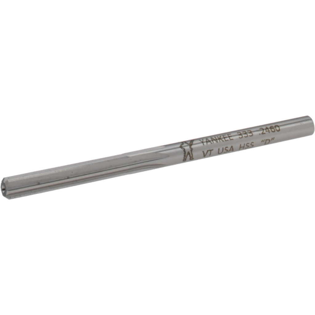Made in USA 333-0.2460 Chucking Reamer: 0.246" Dia, 4" OAL, 1-1/2" Flute Length, Straight Shank, High Speed Steel Image