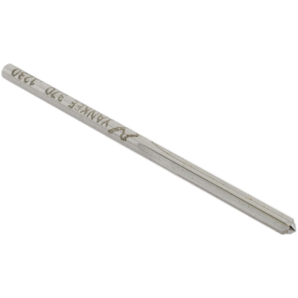 Made in USA | Yankee Chucking Reamer: 0.1230" Dia, 2-3/4" OAL, 1-7/8" Flute Length, Straight Flute, Straight-Cylindrical Shank, HSS - 4 Flute, Right