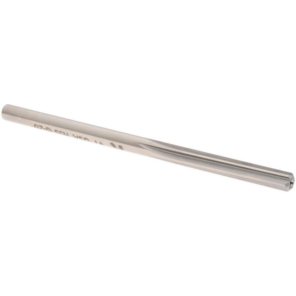 Chucking Reamer: 0.1870", 3-1/2" OAL, 1-1/8" Flute Length, Straight, Straight-Cylindrical, HSS - 6 Flutes, Right Hand Cutting Direction, Series 370