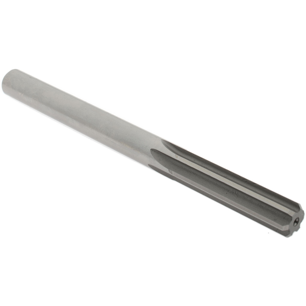 Made in USA 370-0.4995 Chucking Reamer: 0.4995" Dia, 6" OAL, 2" Flute Length, Straight Shank, High Speed Steel Image