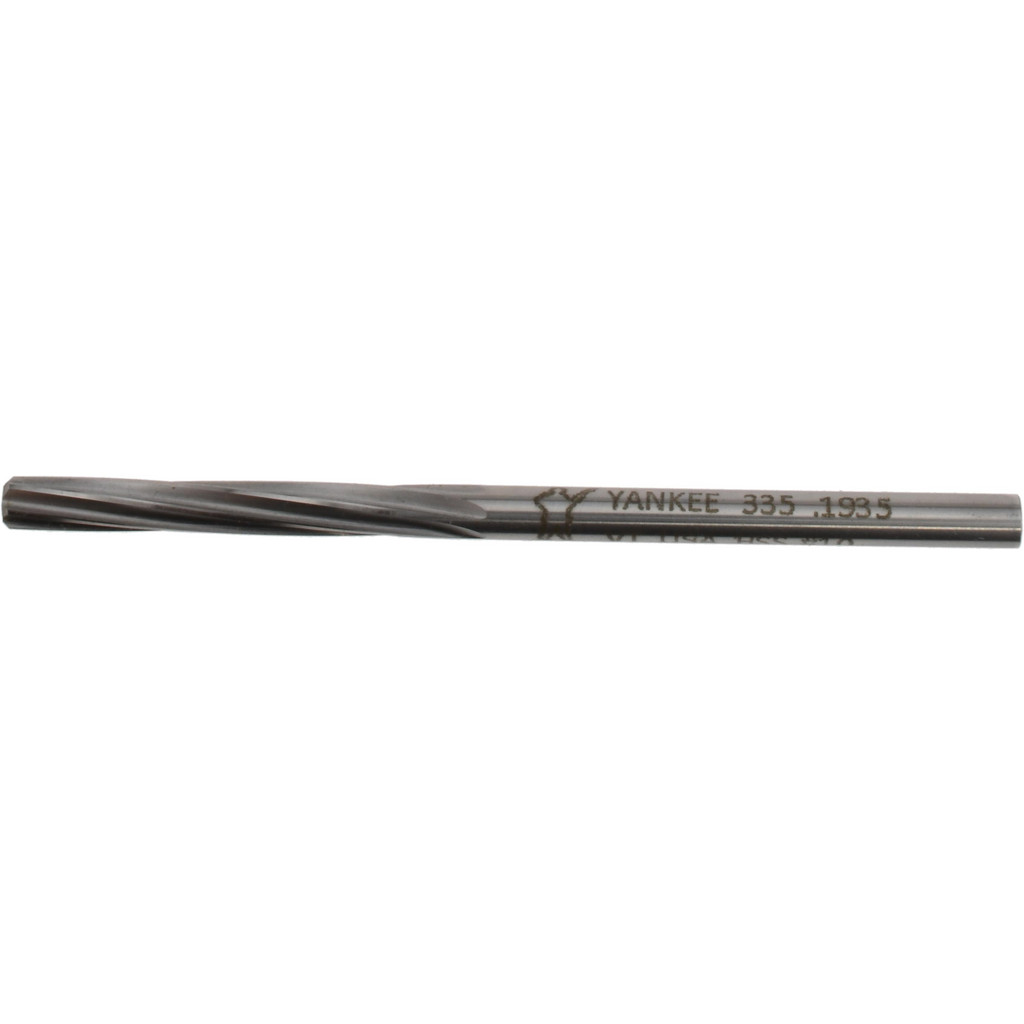 Made in USA 335-0.1935 Chucking Reamer: 0.1935" Dia, 3-5/8" OAL, 1-1/4" Flute Length, Straight Shank, High Speed Steel Image