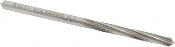 Made in USA 335-0.1719 Chucking Reamer: 11/64" Dia, 3-1/4" OAL, 1-1/8" Flute Length, Straight Shank, High Speed Steel Image