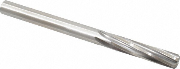 Made in USA 335-0.4219 Chucking Reamer: 27/64" Dia, 5-3/8" OAL, 1-3/4" Flute Length, Straight Shank, High Speed Steel Image