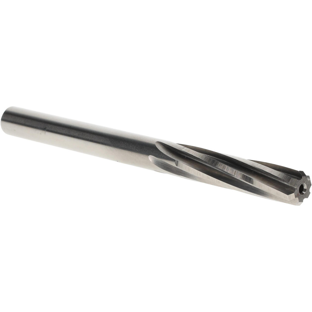 Made in USA 335-0.4219 Chucking Reamer: 27/64" Dia, 5-3/8" OAL, 1-3/4" Flute Length, Straight Shank, High Speed Steel Image