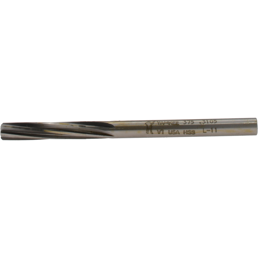Made in USA 375-0.3105 Chucking Reamer: 0.3105" Dia, 4-1/2" OAL, 1-1/2" Flute Length, Straight Shank, High Speed Steel Image