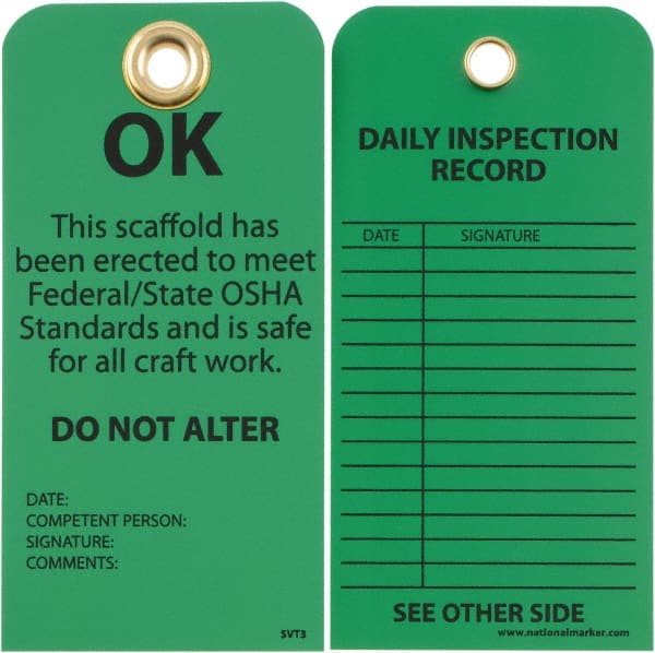 Inspection Tag: 3" High, Unrippable Vinyl, "Notice"