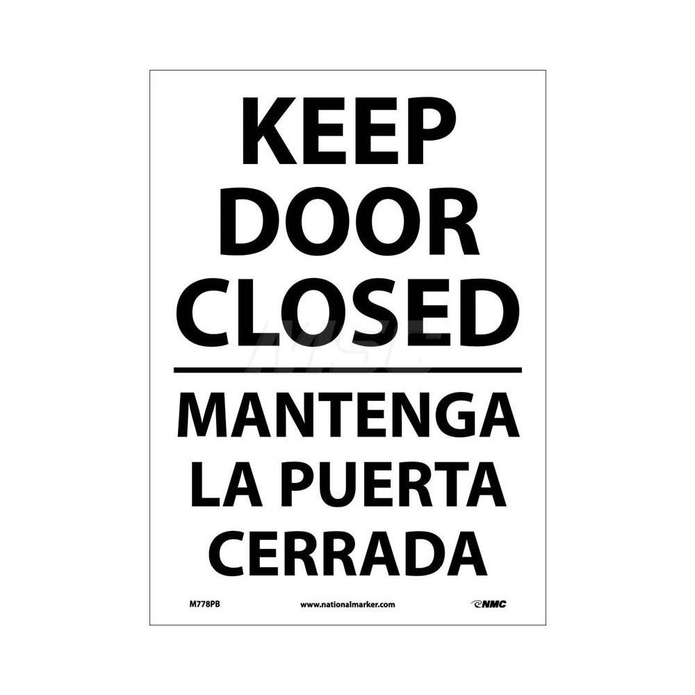 Cerrada Sign AccuformNMC - Security & Admittance Sign: Rectangle, KEEP DOOR CLOSED ...