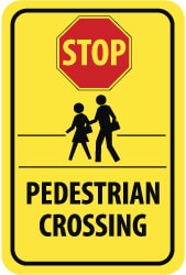 AccuformNMC - Pedestrian Crossing Sign: Rectangle, 