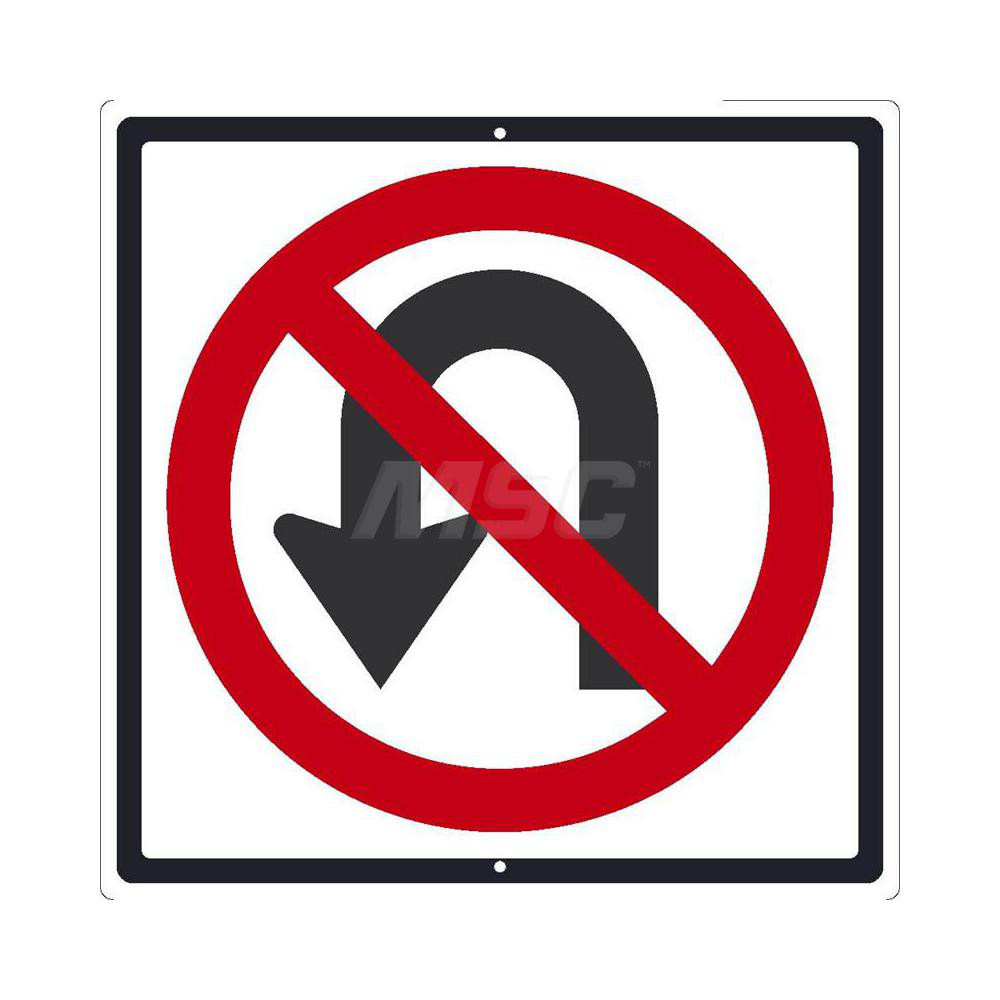 NMC - Strike on U-Turn, 24" Wide x 24" High Aluminum Traffic Control Sign -  72317159 - MSC Industrial Supply