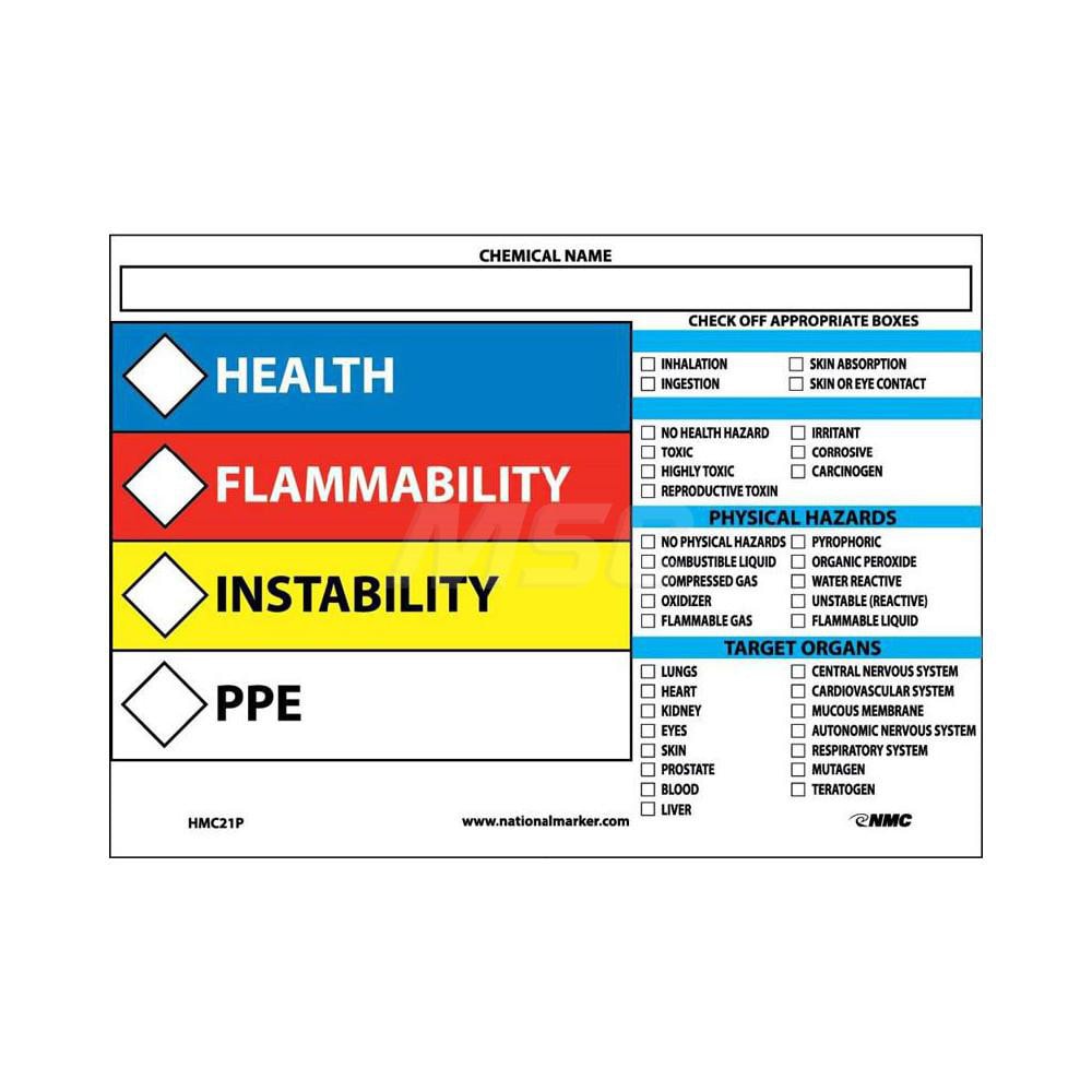 AccuformNMC - Chemical & Hazardous Material Sign: Rectangle, " CHEMICAL ...