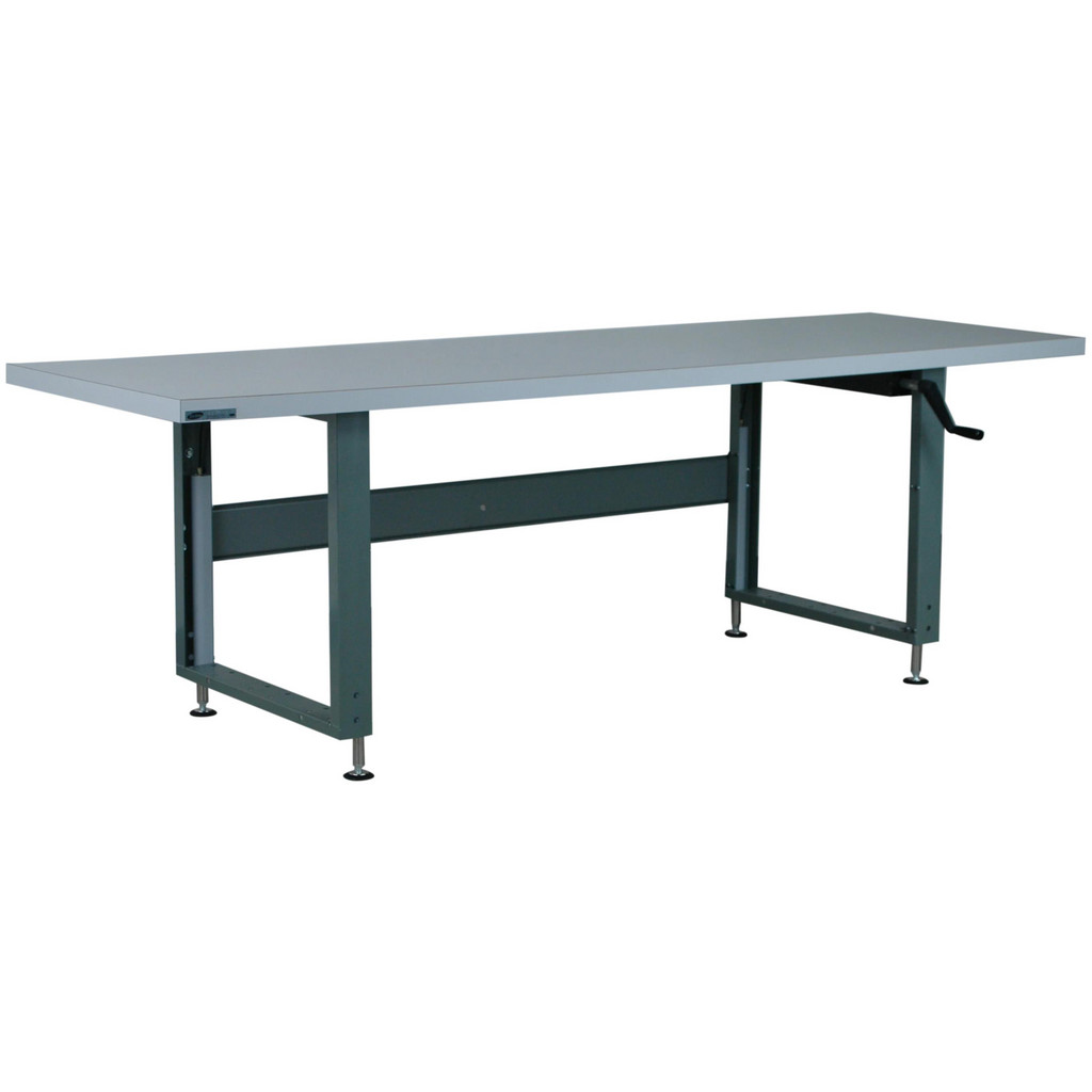 Stackbin Stationary Work Table: 96" Wide, 30" Deep, 30 to 30" High, Painted, Laminate Top, Steel Base, Black - 1000 lb Capacity, Self Edge Edge, 0
