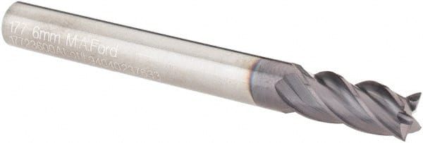 M.A. Ford. 17723600A Square End Mill: 0.2362 Dia, 0.5118 LOC, 4 Flutes, Solid Carbide 
