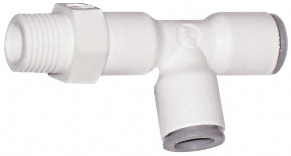 Parker 6503 62 18WP2 Push-To-Connect Tube Fitting: Male Swivel Run Tee, 3/8" Thread, 1/2" OD Image