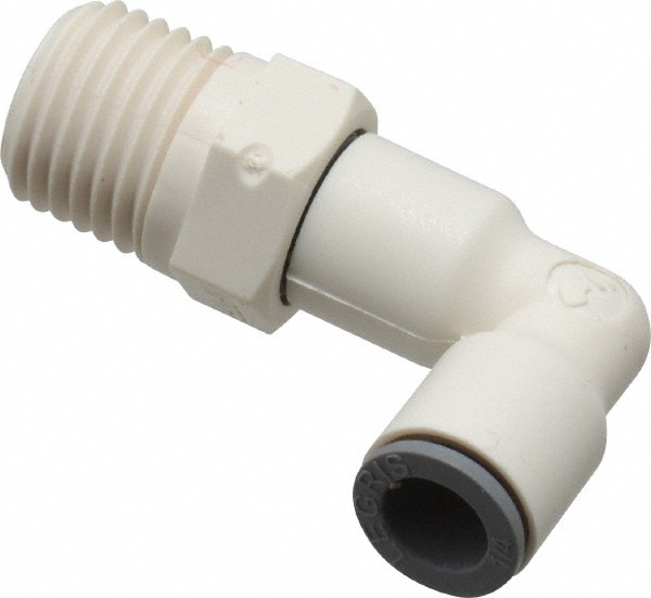 Parker 6509 56 14WP2 Push-To-Connect Tube Fitting: Male Swivel Elbow, 1/4" Thread, 1/4" OD Image